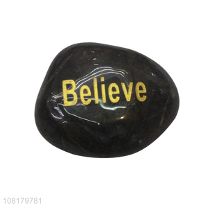 Good quality natural engraved stones healing pocket word stones