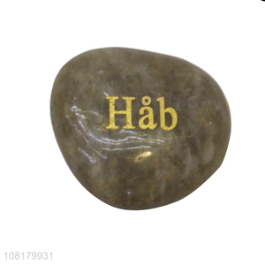 China factory natural engraved stones healing pocket word stones