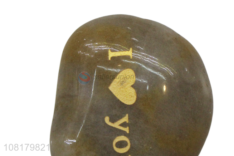Yiwu market engraved polished stone with inspiring prayer words