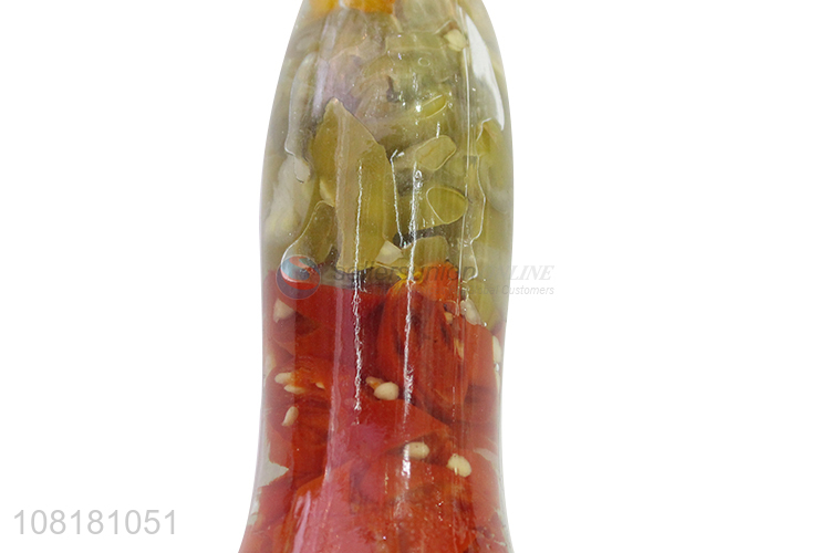 New design desktop glass crafts fake vegetable galss bottle