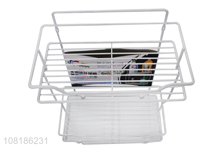 Yiwu wholesale white iron double-layer storage rack