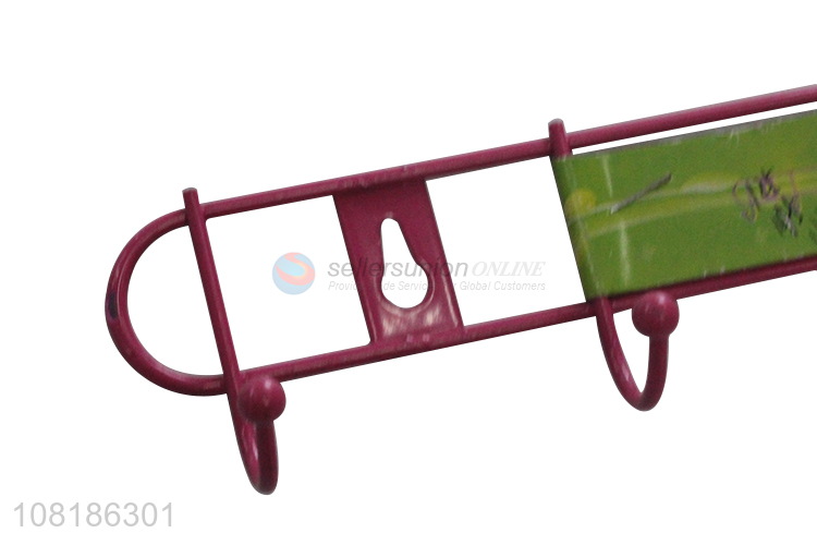 Good price simple wrought iron hook rack wholesale