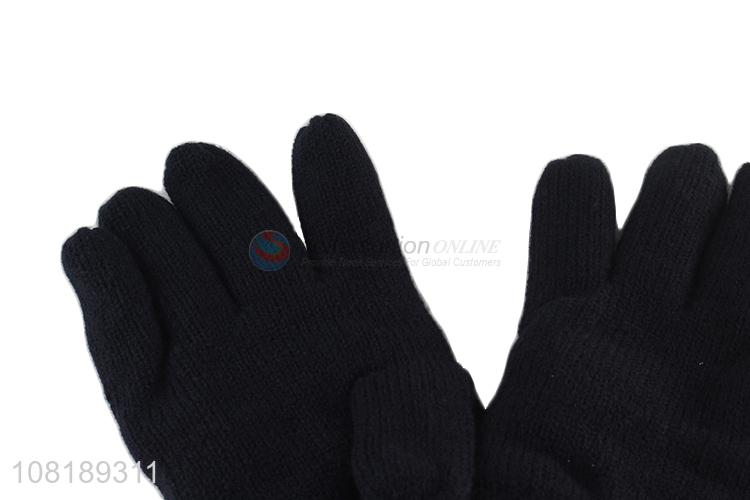 Popular products black soft polyester winter gloves for daily use