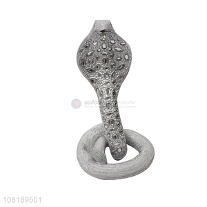 New products silver snake ornament home polyresin crafts