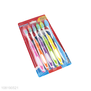 Wholesale 6 Pieces Colorful Nylon Toothbrush For Adults