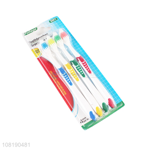 Good Quality 4 Pieces Nylon Toothbrush Value Pack For Adults