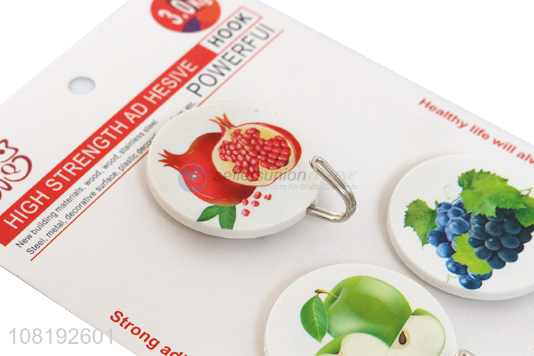 Fashion Fruit Pattern Sticky Hooks Self Adhesive Hooks