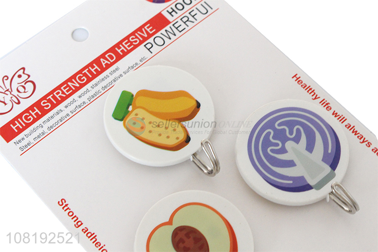 Hot Sale 3 Pieces Round Sticky Hooks Fashion Wall Hook Set