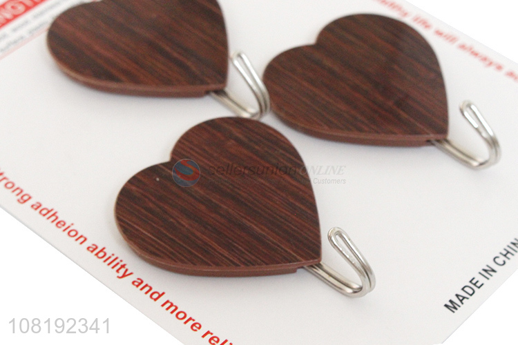 Popular 3 Pieces Heart Shape Sticky Hooks Self Adhesive Hook