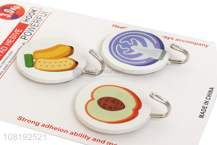 Hot Sale 3 Pieces Round Sticky Hooks Fashion Wall Hook Set