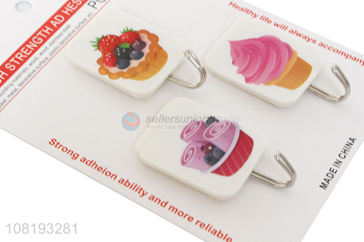 Fashion Style 3 Pieces Heavy Duty Sticky Hooks Cheap Wall Hooks