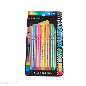 Hot sale 5 pieces quick-drying fluorescent ink highlighter markers