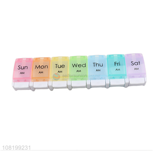 Portable Plastic 7 Days Medicine Tablet Pill Storage Boxes
