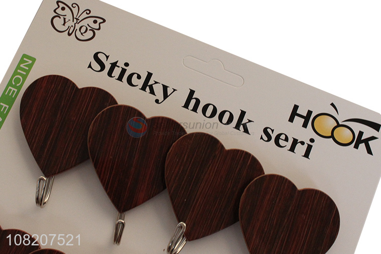 Best selling heart shape household sticky hooks for kitchen