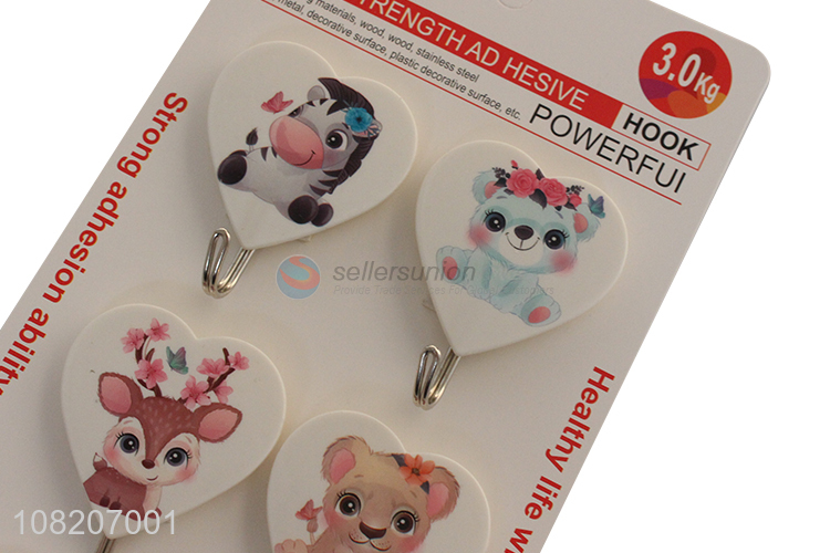 Factory direct sale heart shape cartoon wall sticky hooks