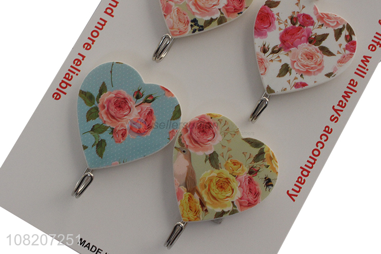 New products flower pattern household wall sticky hooks