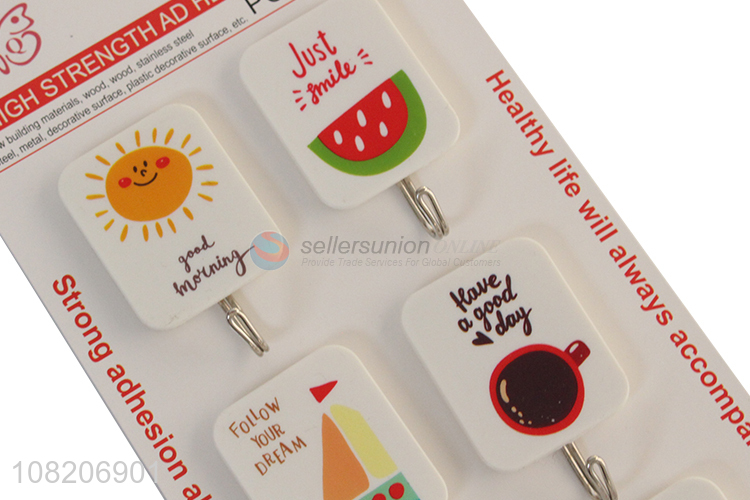 Factory supply 6pieces household wall mounted sticky hooks