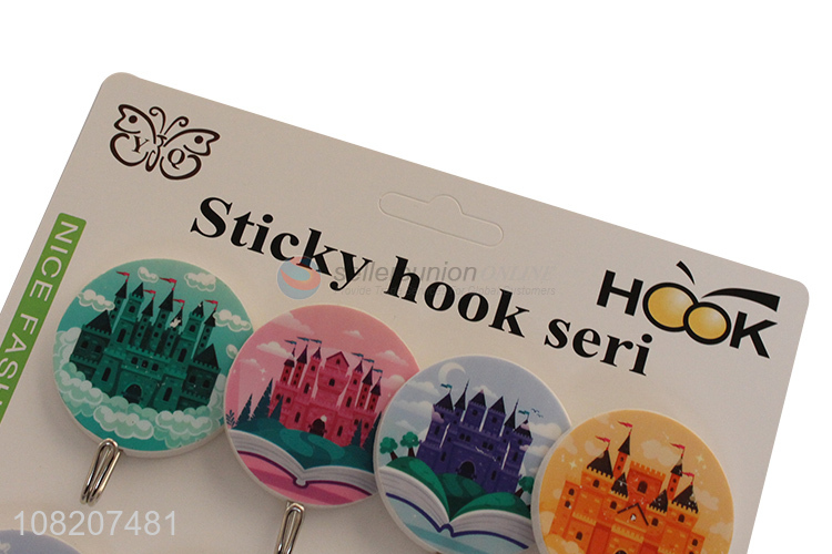 China products castle pattern wall mounted sticky hooks