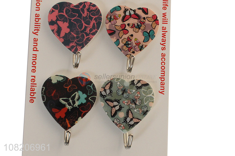 Best price heart shape household wall sticky hooks for sale