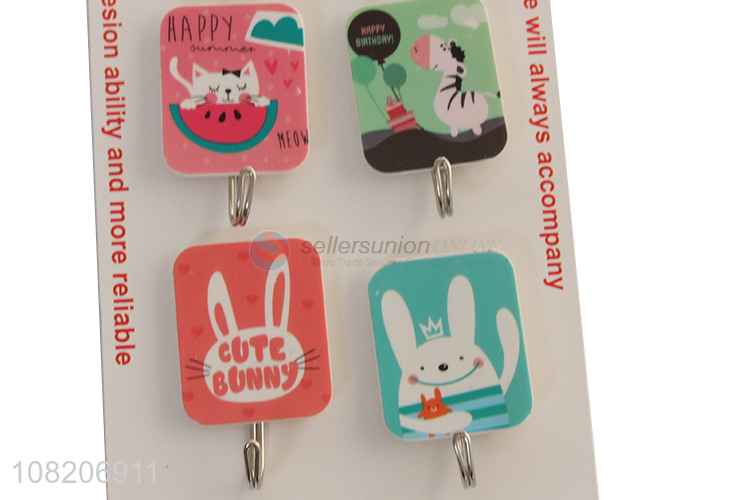Hot products cartoon pattern household sticky hooks for hanger