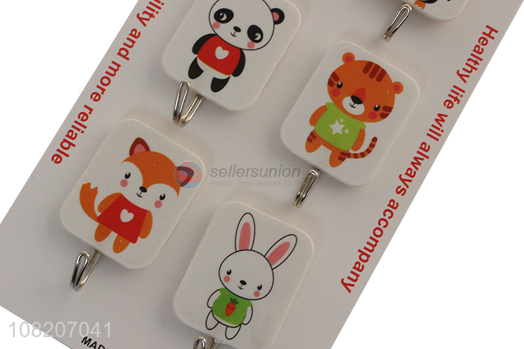 Cute design 6pieces fashion wall mounted sticky hooks