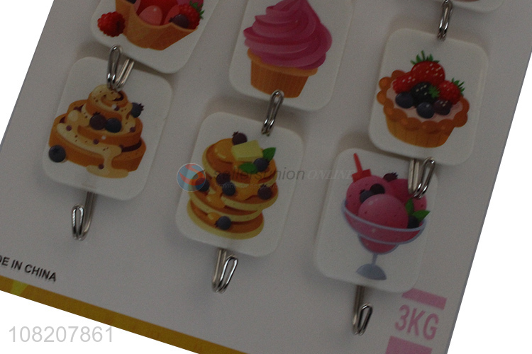 Hot selling cake pattern fashion sticky hooks for hanger