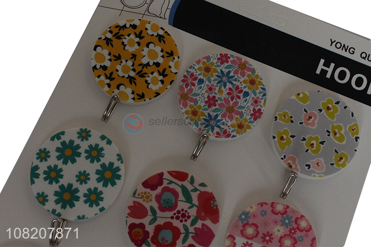 Best price round flower pattern sticky hooks wholesale