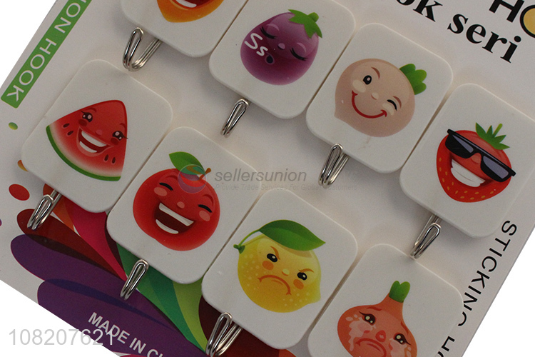 China wholesale fruit pattern household plastic sticky hooks