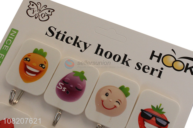 China wholesale fruit pattern household plastic sticky hooks