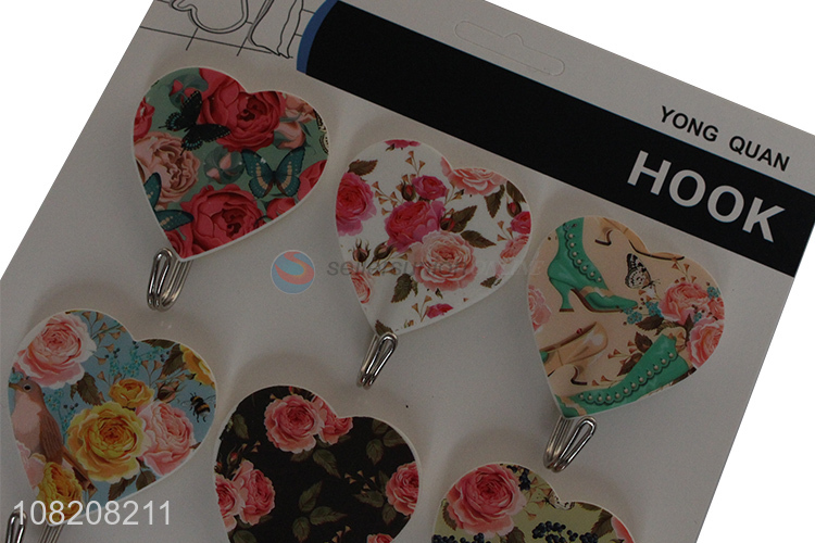 New style flower pattern household sticky hooks for hanger