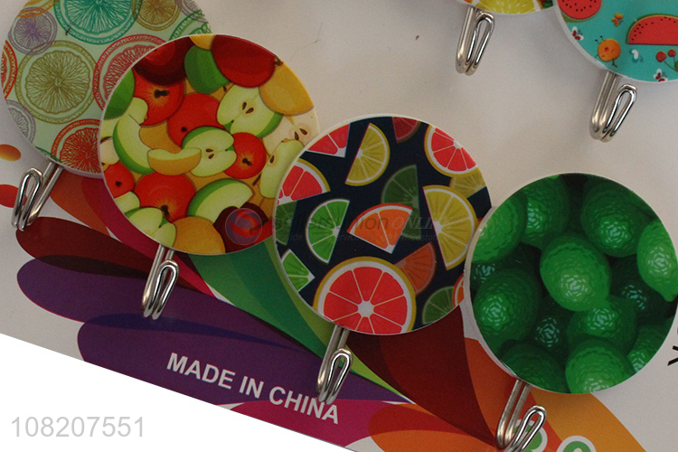 Cheap price round plastic wall mounted sticky hooks