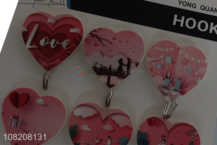 New arrival heart shape household sticky hooks for hanger