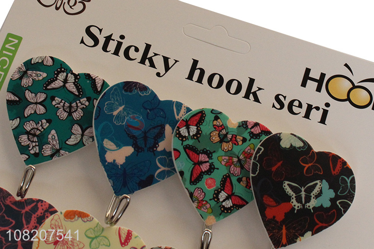Good price colourful plastic sticky hooks for household