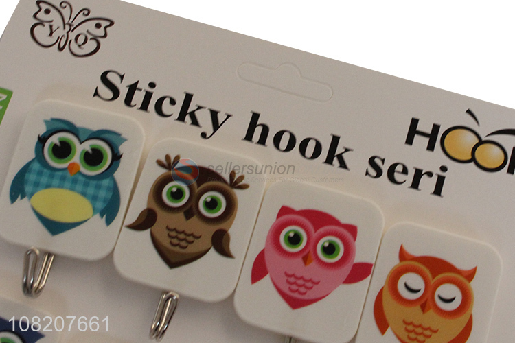Cute design household plastic wall door sticky hooks for sale