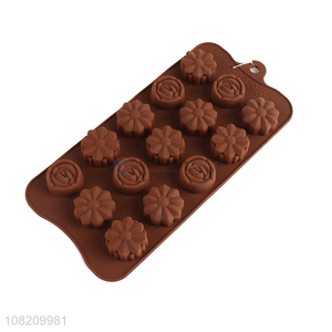 Hot selling flower shaped silicone chocolate moulds for caramels jello