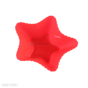 Wholesale star shaped reusable silicone muffin cup cake baking mould