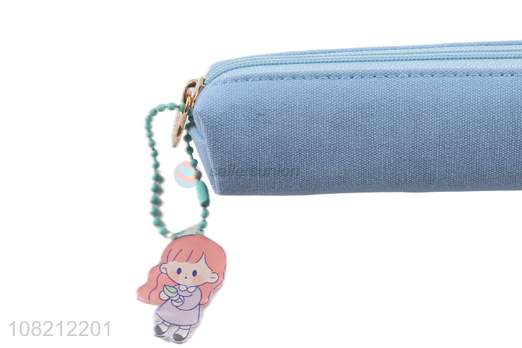 Good quality blue fashion pencil bag for students