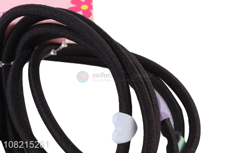 Wholesale Ladies Hair Rope Hair Ring With Heart Charms