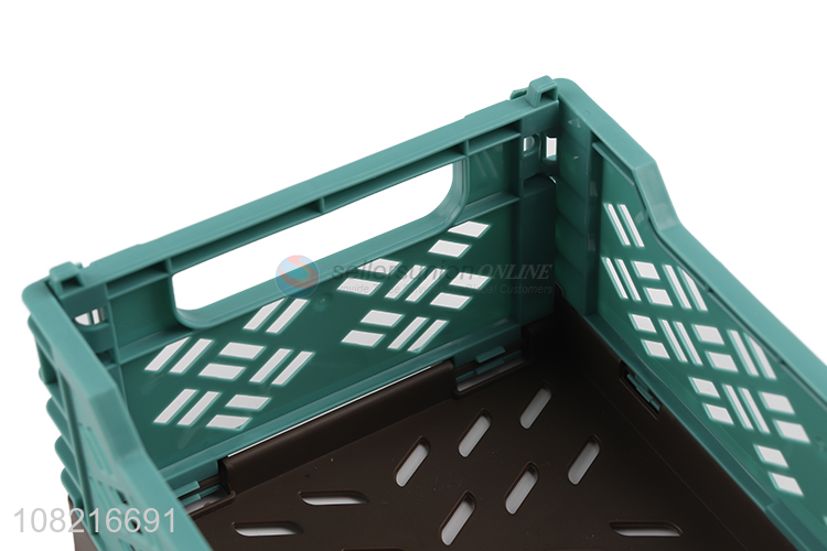 Online wholesale multi-function space saving folding plastic storage basket