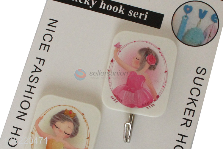 Top product non-trace plastic wall hooks cute cartoon sticky hooks