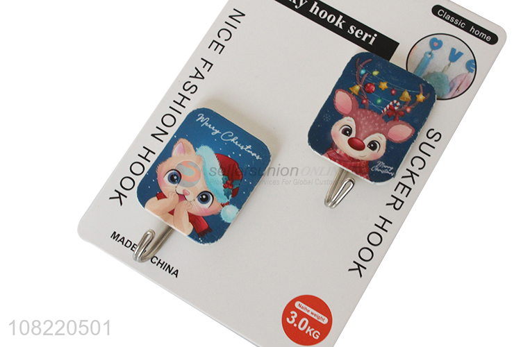 Wholesale cute plastic towel sticky hooks for kitchen bathroom