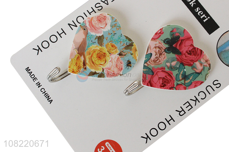 Wholesale fashionable heart shape wall hooks sticky hooks for hanging