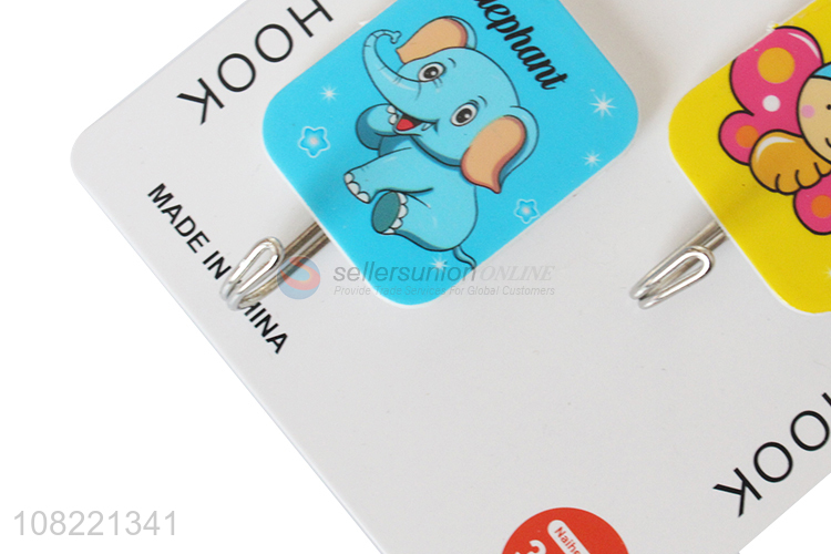 New arrival lovely cartoon animal wall hooks sticky hooks for hanging