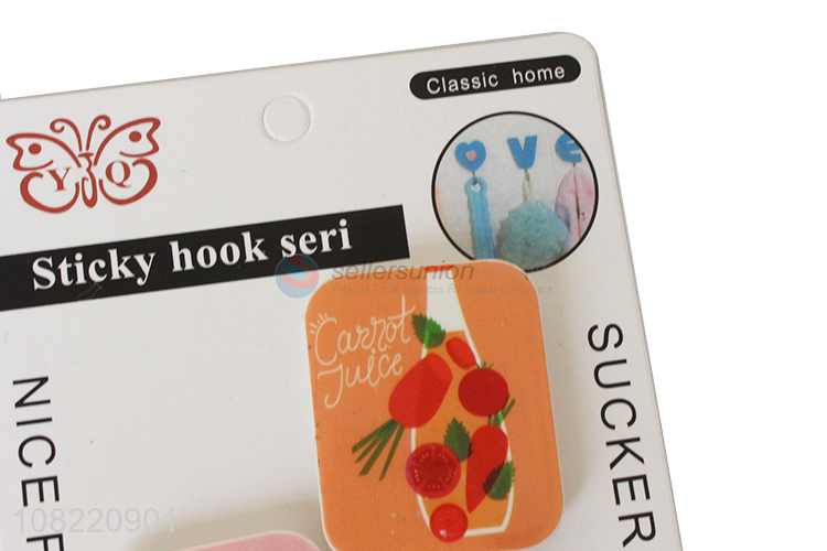 New arrival plastic sticky hooks kitchen bathroom wall hangers