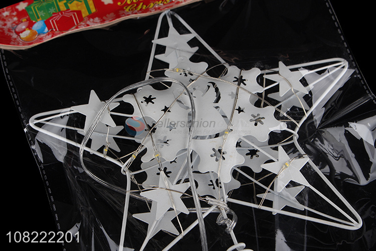 High Quality Iron Five-Pointed Star Christmas Tree Top Star With Light