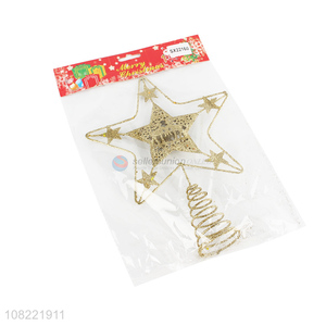 Popular Gold Five-Pointed Star For Christmas Tree Decoration