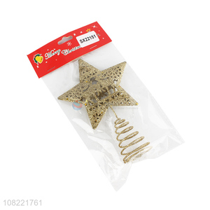 New Design Glitter Hollow Out Star For Christmas Tree Decoration