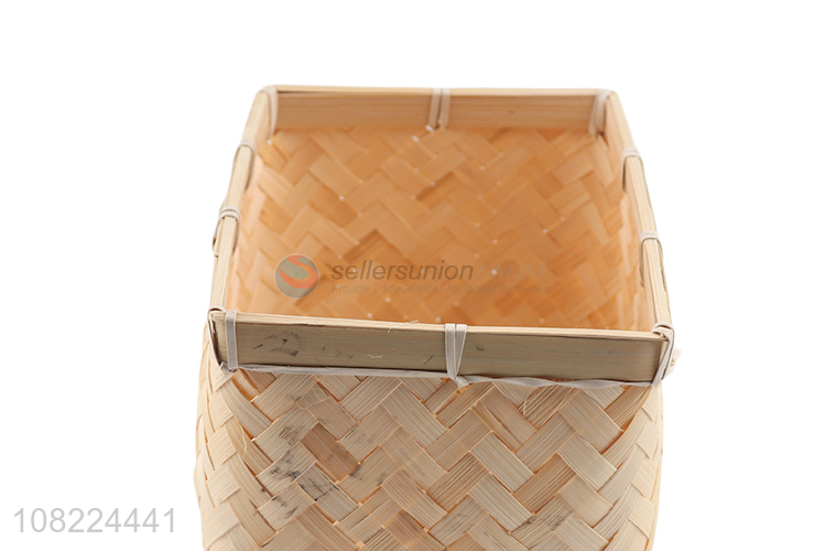 Wholesale rectangular woven bamboo storage basket fruit storage basket