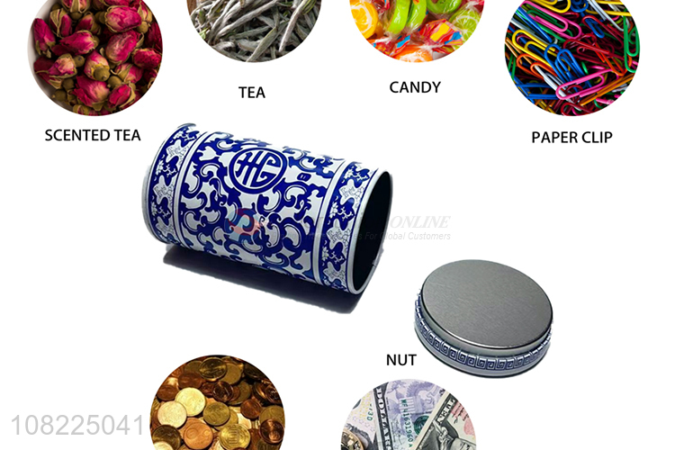 Creative Design Round Cans Metal Tin Box Tea Container Tin Can