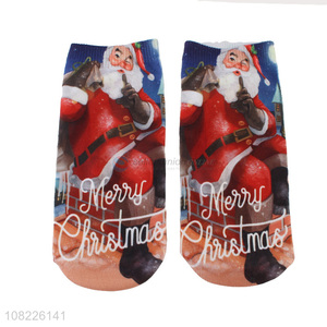 Hot selling unisex 3D Christmas ankle socks adult short socks